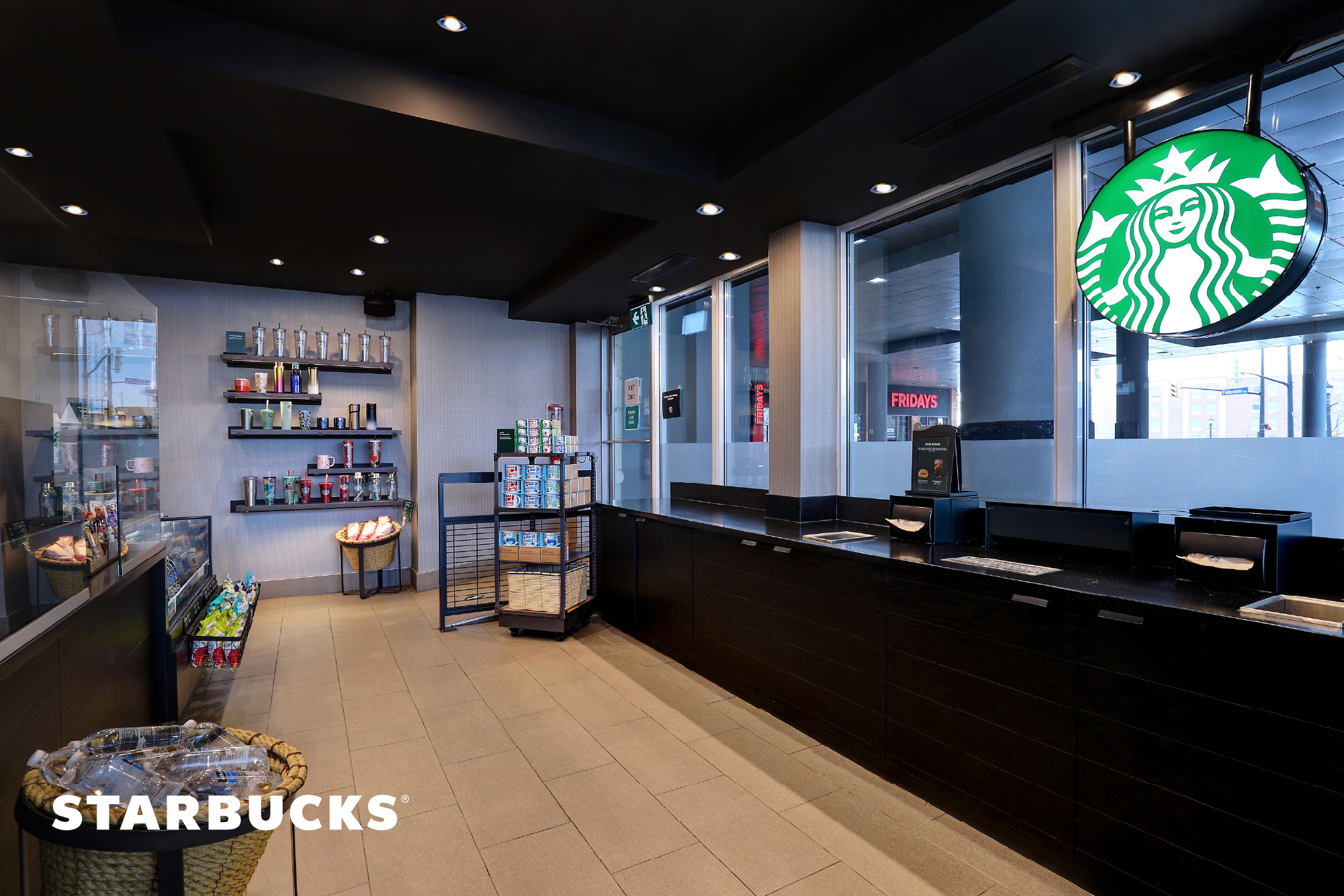 Starbucks coffee shop with the iconic green logo.